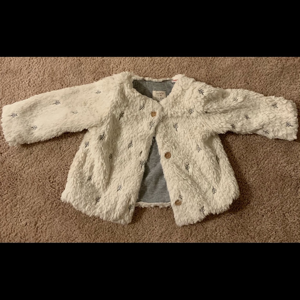 Zara Mini Collection Faux Fur Jacket Size 9/12M
